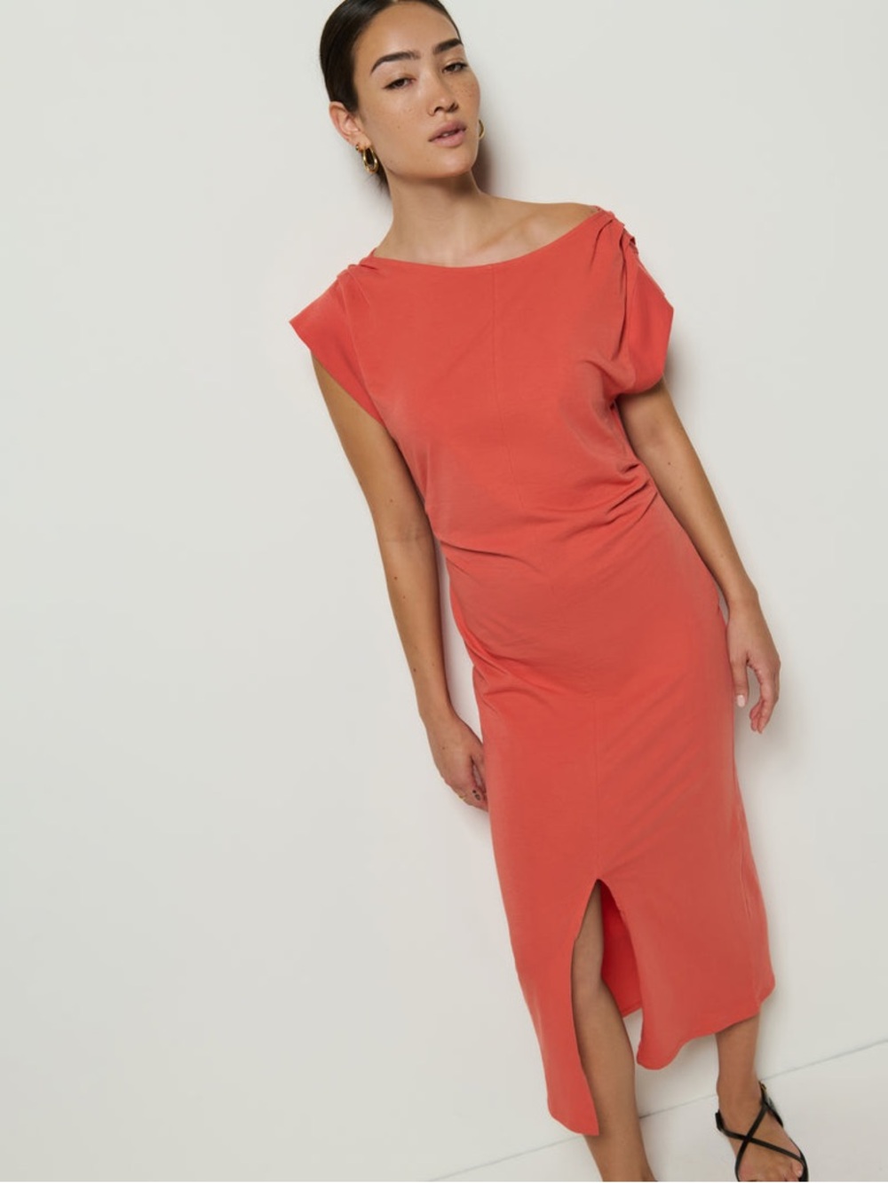Nation Los Angeles 100% Organic Cotton Salma Pleated Midi Dress Size M